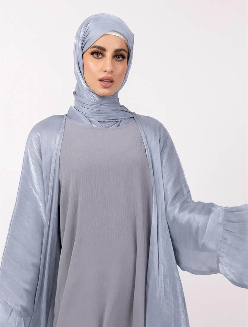 Blue Open Organza Kaftan Set